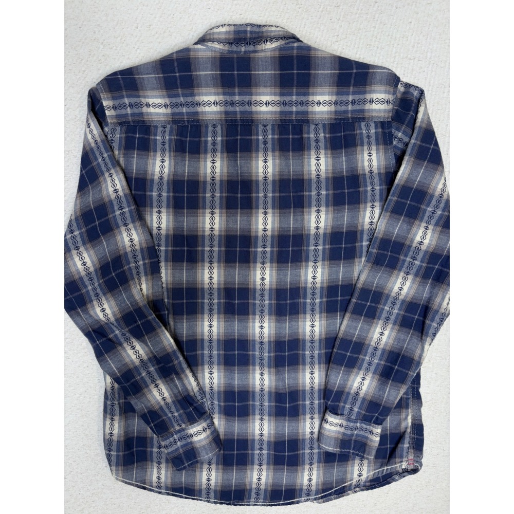 Drill Clothing Co Mens Blue Plaid Western Long Sleeve Button Down Shirt Size M - Picture 5 of 8